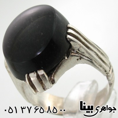 انگشتر عقیق یمنی سیاه مردانه