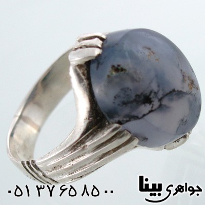 انگشتر عقیق یمنی کبود شجری مردانه