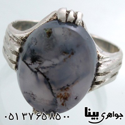 انگشتر عقیق یمنی کبود شجری مردانه