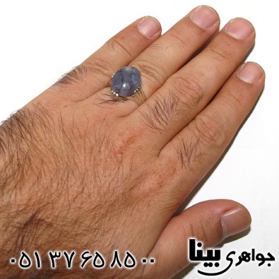 انگشتر عقیق یمنی کبود شجری مردانه