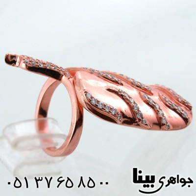 انگشتر نقره زنانه بند انگشتی طرح ناخن و موج