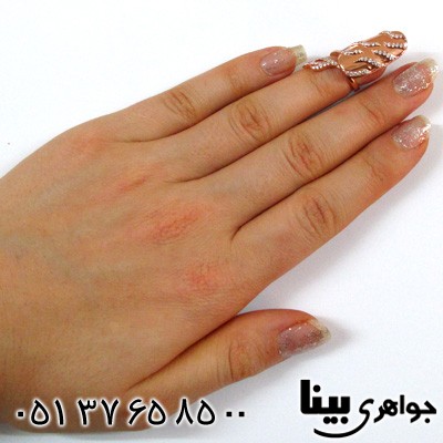 انگشتر نقره زنانه بند انگشتی طرح ناخن و موج