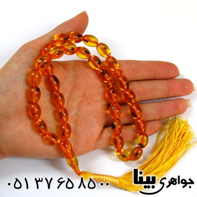 تسبیح کهربا پودری حشره ای بیضی