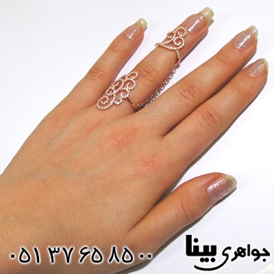 انگشتر نقره زنانه بند انگشتی دوبل