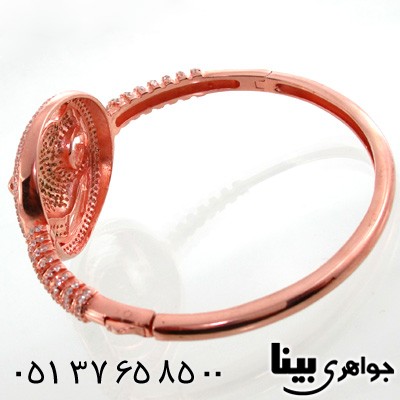 دستبند نقره زنانه جگوار چشم زمردین