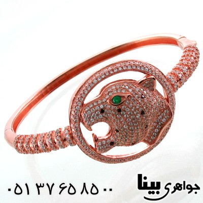 دستبند نقره زنانه جگوار چشم زمردین