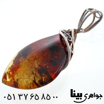 گردنبند کهربا پلندی طرح ترکیبی درشت مخصوص سنگ درمانی