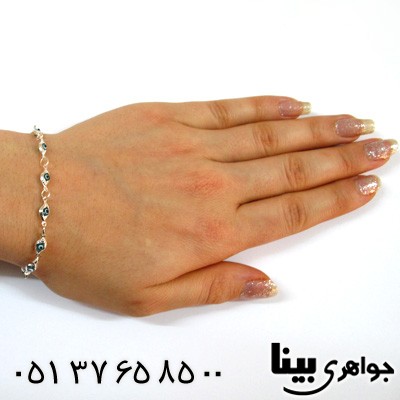 دستبند نقره زنانه چشم زخم طرح چشمی