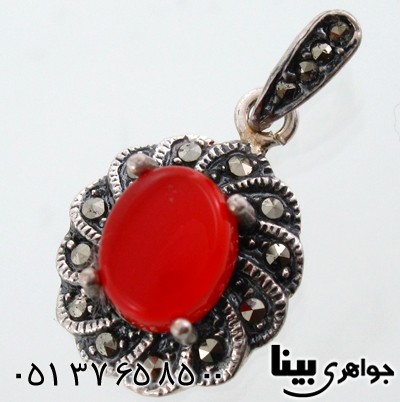 گردنبند عقیق قرمز زنانه سوسن