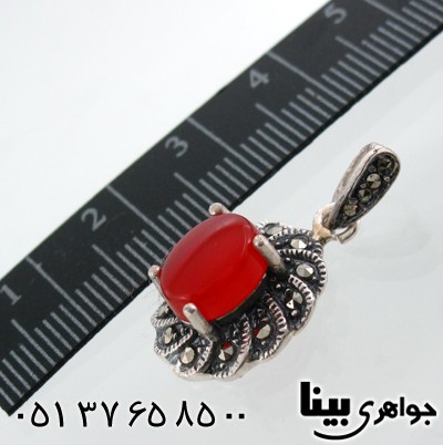 گردنبند عقیق قرمز زنانه سوسن