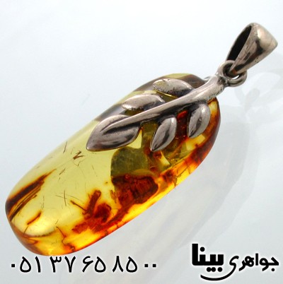 گردنبند کهربا پلندی طرح برگ