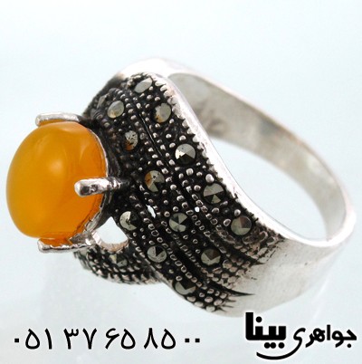 انگشتر عقیق شرف الشمس زنانه زیبا درشت
