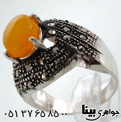 انگشتر عقیق شرف الشمس زنانه زیبا درشت