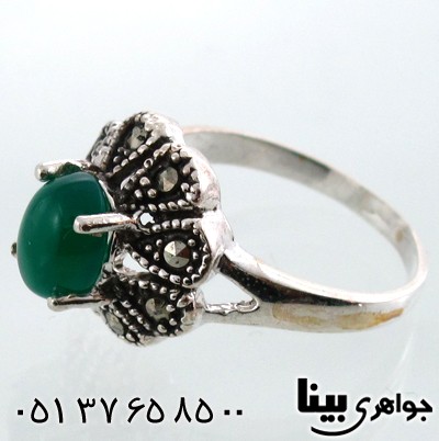 انگشتر عقیق سبز زنانه سارا