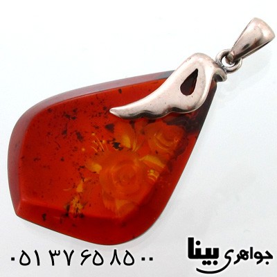 گردنبند کهربا پلندی زنانه طرح رز