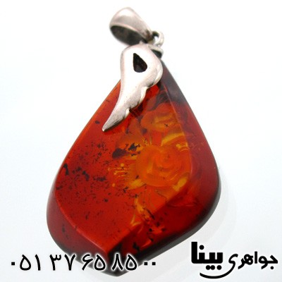 گردنبند کهربا پلندی زنانه طرح رز