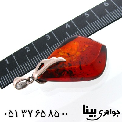 گردنبند کهربا پلندی زنانه طرح رز