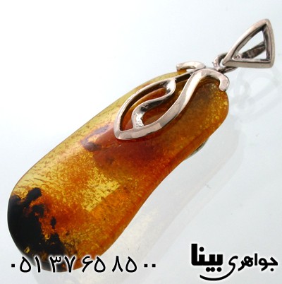 گردنبند کهربا پلندی خزه ای مخصوص سنگ درمانی