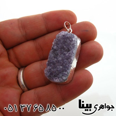 گردنبند آمتیست مخصوص سنگ درمانی مستطیل
