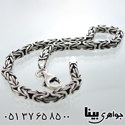دستبند نقره مردانه طرح بافت ضخیم
