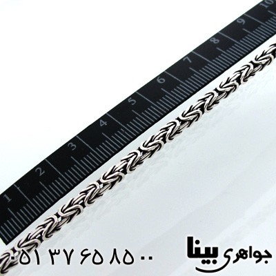 دستبند نقره مردانه طرح بافت ضخیم