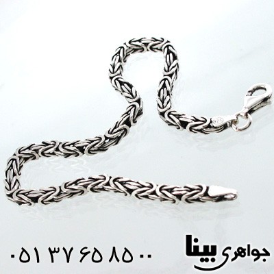 دستبند نقره مردانه طرح بافت ضخیم