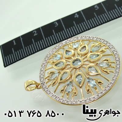 گردنبند توپاز درشت با الماس کوچک