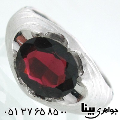 انگشتر یاقوت گارنت مردانه کلاسیک فدیوم