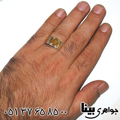 انگشتر یاقوت زرد مردانه کلاسیک فدیوم