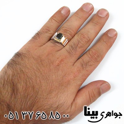 انگشتر یاقوت کبود مردانه کلاسیک فدیوم شماره یک