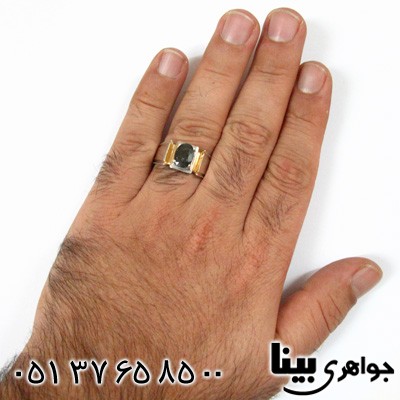 انگشتر یاقوت کبود مردانه کلاسیک فدیوم شماره دو