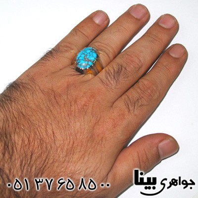 انگشتر فیروزه نیشابوری شجری مردانه ناب