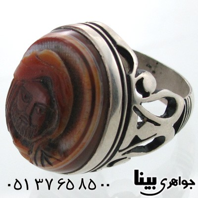 انگشتر عقیق سلیمانی مردانه با شمایل حضرت علی