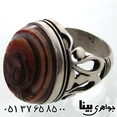 انگشتر عقیق سلیمانی مردانه با شمایل حضرت علی