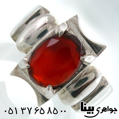 انگشتر عقیق یمنی مردانه تراش کلاسیک