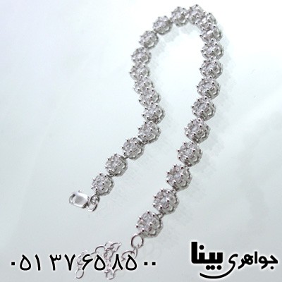 دستبند نقره زنانه طرح گل جدید