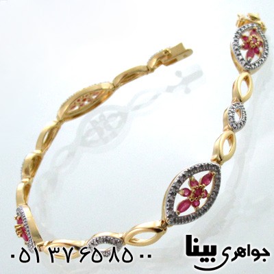 دستبند یاقوت سرخ زنانه مانی ایتالیایی مدل نگاره