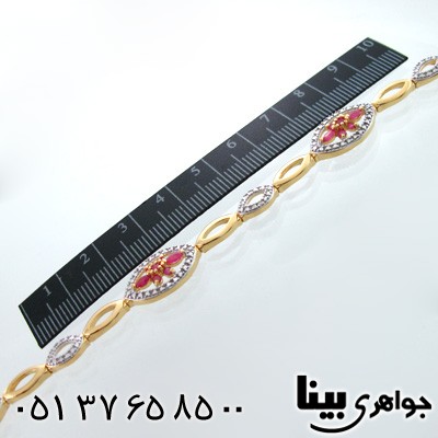دستبند یاقوت سرخ زنانه مانی ایتالیایی مدل نگاره