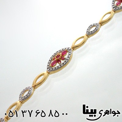 دستبند یاقوت سرخ زنانه مانی ایتالیایی مدل نگاره