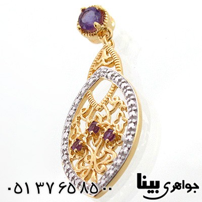 گردنبند آمتیست زنانه طرح مینیاتور