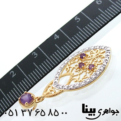 گردنبند آمتیست زنانه طرح مینیاتور