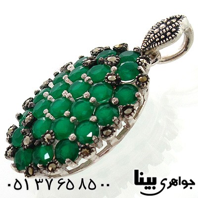 گردنبند جید سبز طرح شاتوت