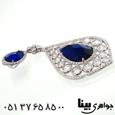 گردنبند ابسیدین آبی تیره زنانه اشکی