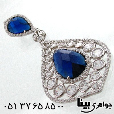 گردنبند ابسیدین آبی تیره زنانه اشکی