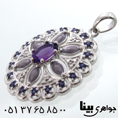 گردنبند آمتیست زنانه طرح شقایق