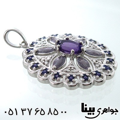 گردنبند آمتیست زنانه طرح شقایق