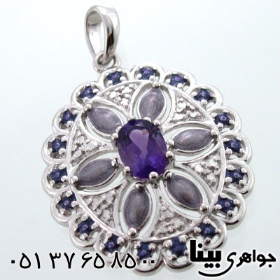 گردنبند آمتیست زنانه طرح شقایق