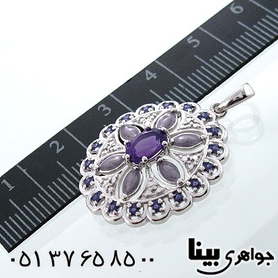 گردنبند آمتیست زنانه طرح شقایق
