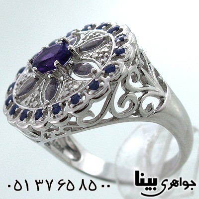 انگشتر آمتیست زنانه طرح خاتون درشت