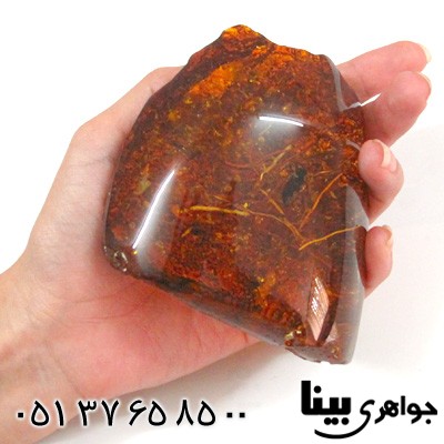 نگین انگشتر کهربا صنعتی با حشره طبیعی